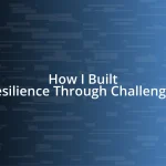 How I Built Resilience Through Challenges