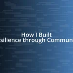 How I Built Resilience through Community