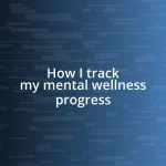 How I track my mental wellness progress