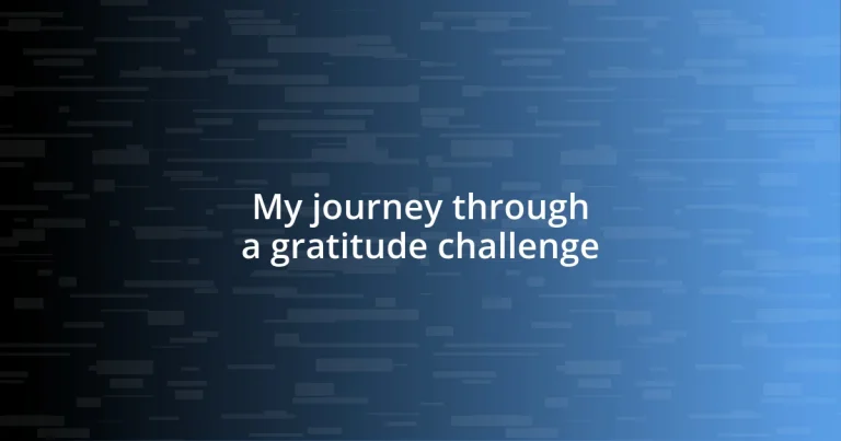 My journey through a gratitude challenge